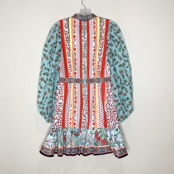 Alice + Olivia Raya Mandarin Collar Mini Dress (Sz 4) Paloma Floral Print - Picture 11 of 16